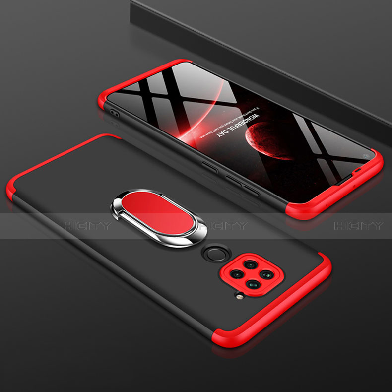 Custodia Plastica Rigida Cover Opaca Fronte e Retro 360 Gradi P01 per Xiaomi Redmi 10X 4G Rosso e Nero