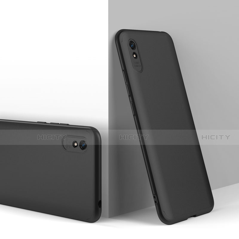 Custodia Plastica Rigida Cover Opaca Fronte e Retro 360 Gradi P01 per Xiaomi Redmi 9i Nero