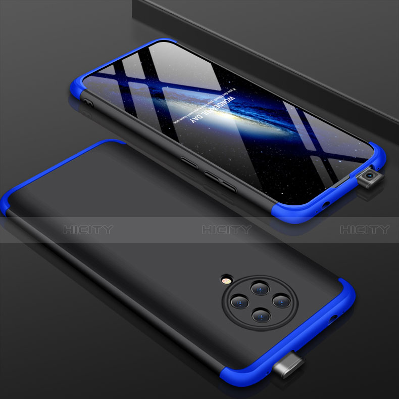 Custodia Plastica Rigida Cover Opaca Fronte e Retro 360 Gradi P01 per Xiaomi Redmi K30 Pro Zoom Blu e Nero