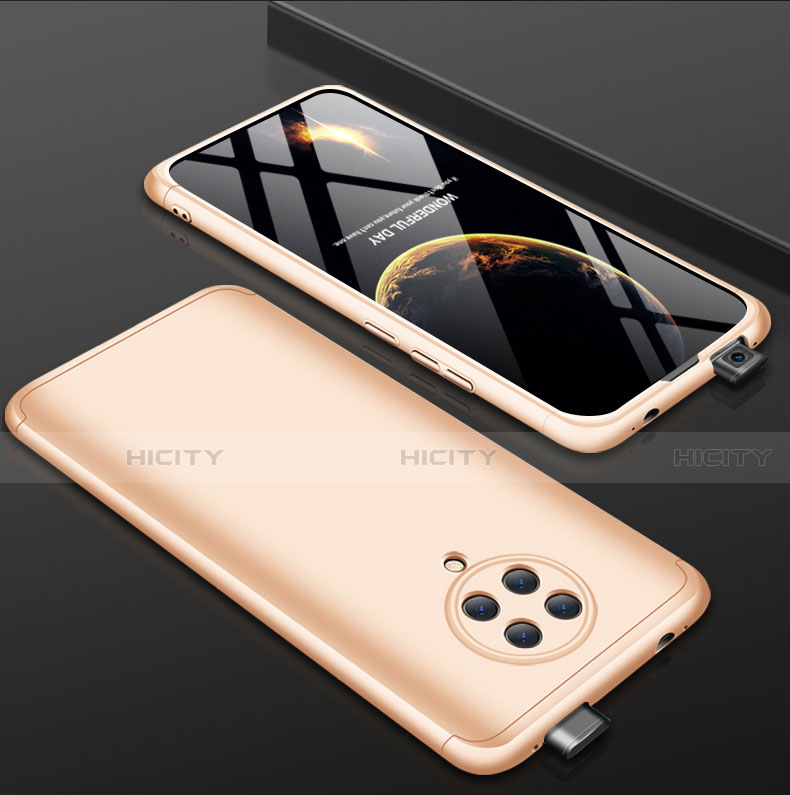 Custodia Plastica Rigida Cover Opaca Fronte e Retro 360 Gradi P01 per Xiaomi Redmi K30 Pro Zoom Oro