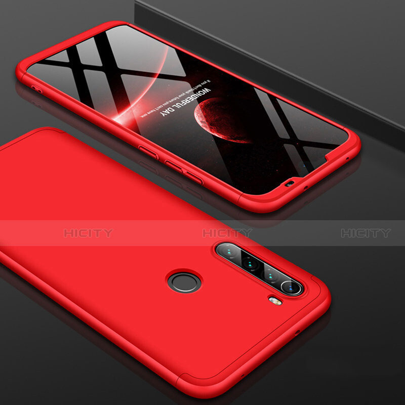 Custodia Plastica Rigida Cover Opaca Fronte e Retro 360 Gradi P01 per Xiaomi Redmi Note 8 (2021) Rosso