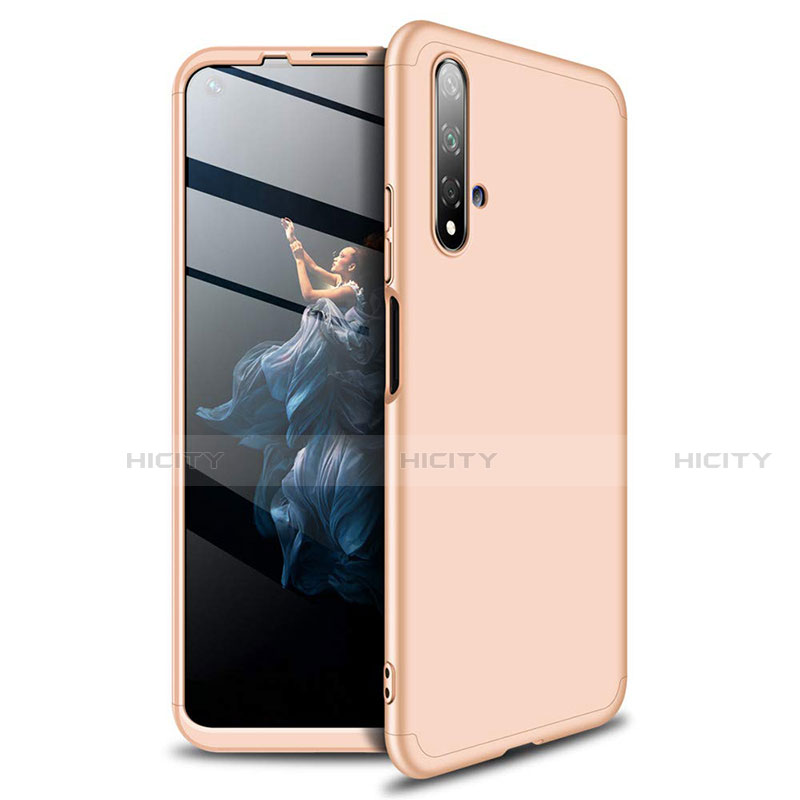 Custodia Plastica Rigida Cover Opaca Fronte e Retro 360 Gradi P02 per Huawei Honor 20S Oro