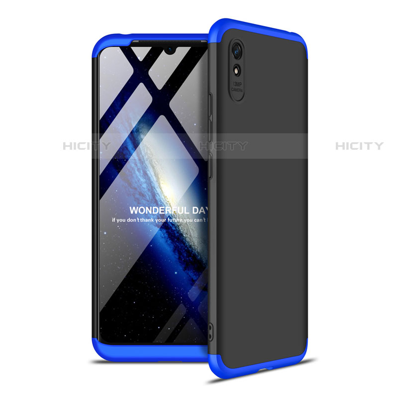 Custodia Plastica Rigida Cover Opaca Fronte e Retro 360 Gradi P02 per Xiaomi Redmi 9A Blu e Nero