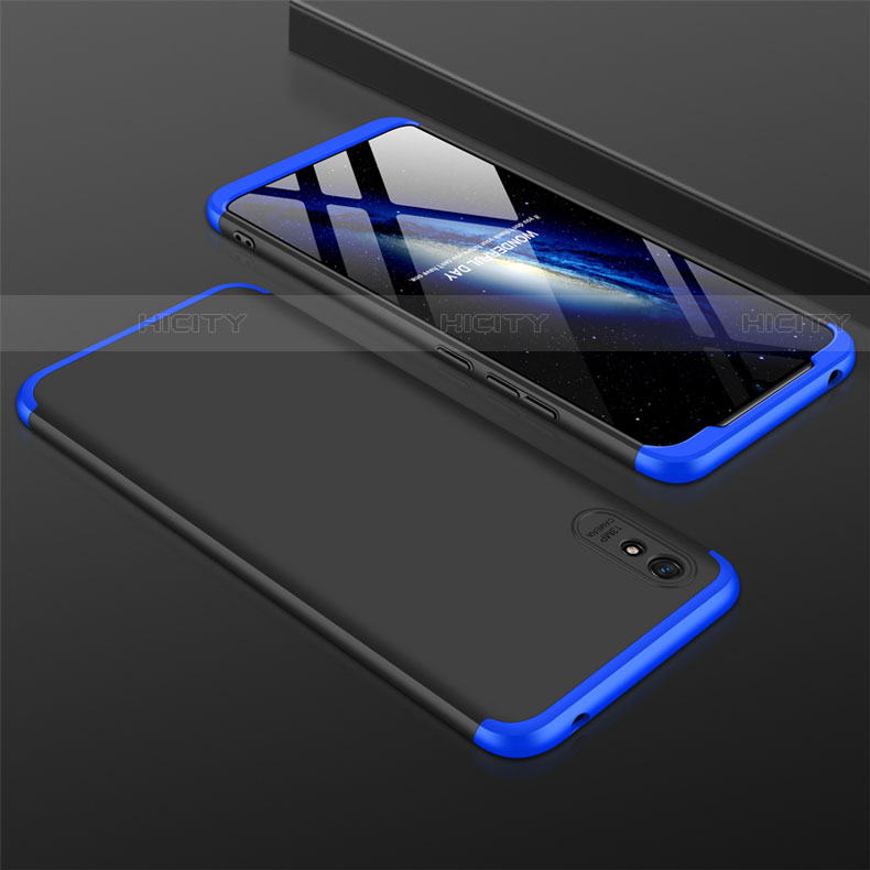 Custodia Plastica Rigida Cover Opaca Fronte e Retro 360 Gradi P03 per Xiaomi Redmi 9A Blu e Nero