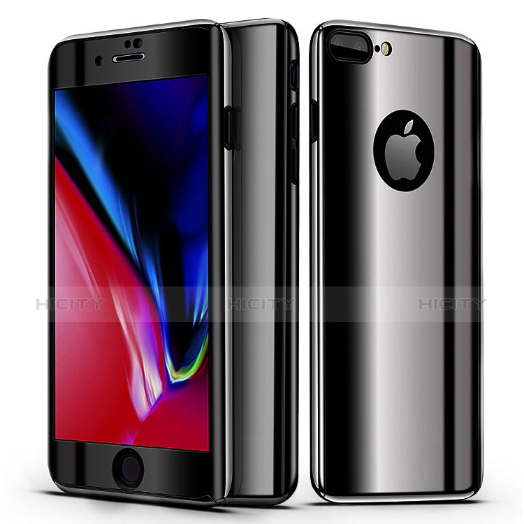 Custodia Plastica Rigida Cover Opaca Fronte e Retro 360 Gradi per Apple iPhone 7 Plus Nero