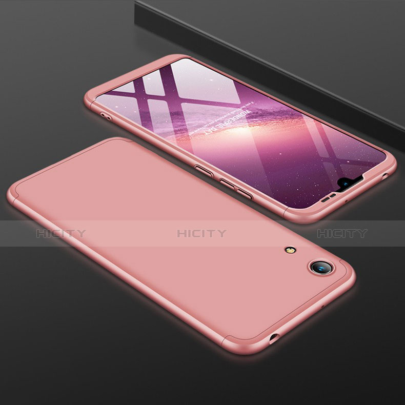 Custodia Plastica Rigida Cover Opaca Fronte e Retro 360 Gradi per Huawei Honor 8A Oro Rosa