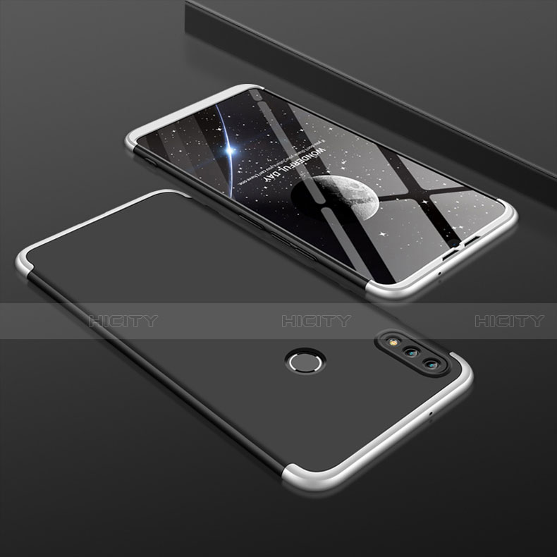 Custodia Plastica Rigida Cover Opaca Fronte e Retro 360 Gradi per Huawei Honor 8X Argento e Nero