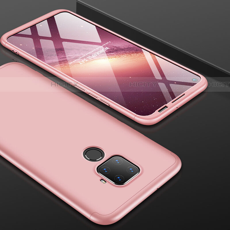 Custodia Plastica Rigida Cover Opaca Fronte e Retro 360 Gradi per Huawei Nova 5z Oro Rosa