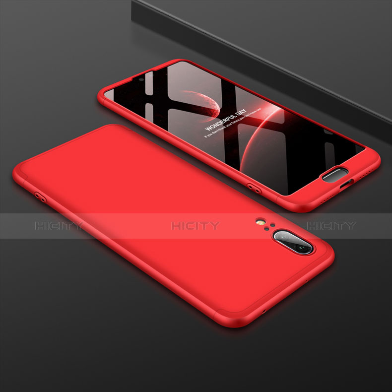 Custodia Plastica Rigida Cover Opaca Fronte e Retro 360 Gradi per Huawei P20 Rosso