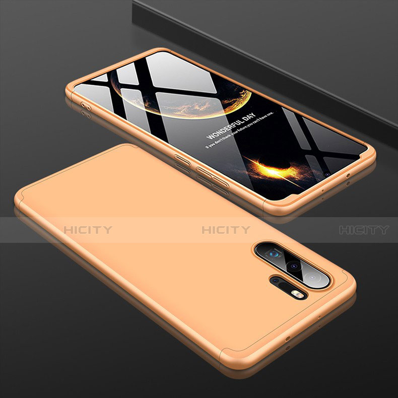 Custodia Plastica Rigida Cover Opaca Fronte e Retro 360 Gradi per Huawei P30 Pro New Edition Oro