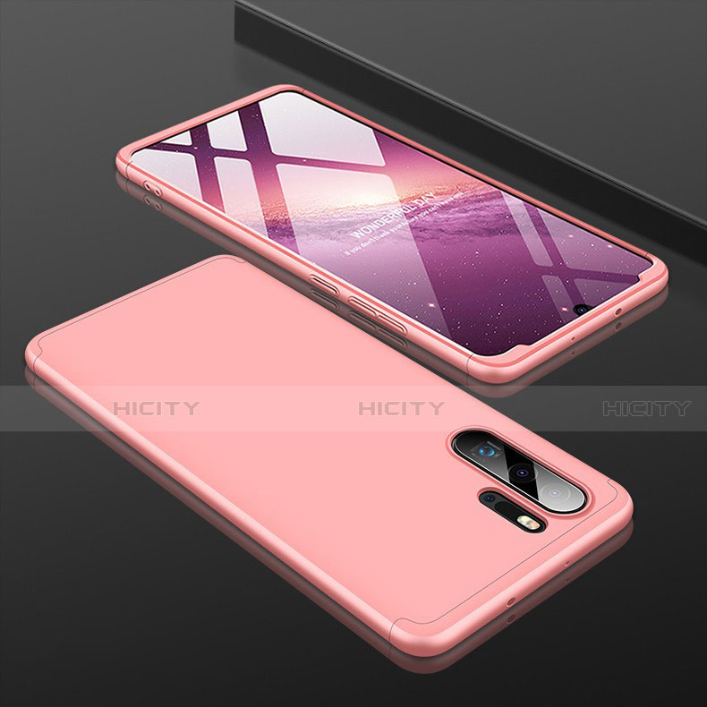 Custodia Plastica Rigida Cover Opaca Fronte e Retro 360 Gradi per Huawei P30 Pro New Edition Oro Rosa