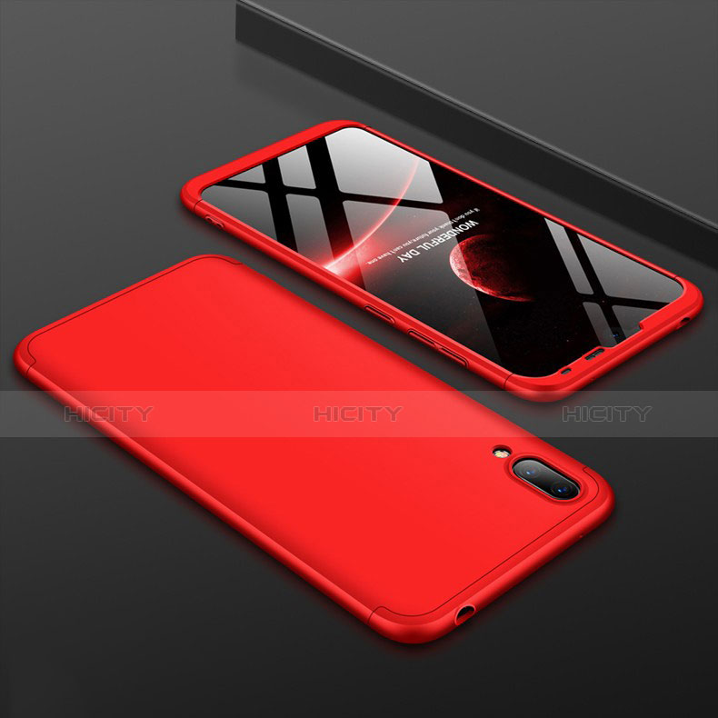 Custodia Plastica Rigida Cover Opaca Fronte e Retro 360 Gradi per Huawei Y7 Pro (2019) Rosso