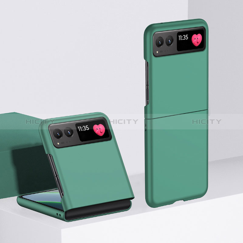 Custodia Plastica Rigida Cover Opaca Fronte e Retro 360 Gradi per Motorola Moto Razr 40 5G Verde