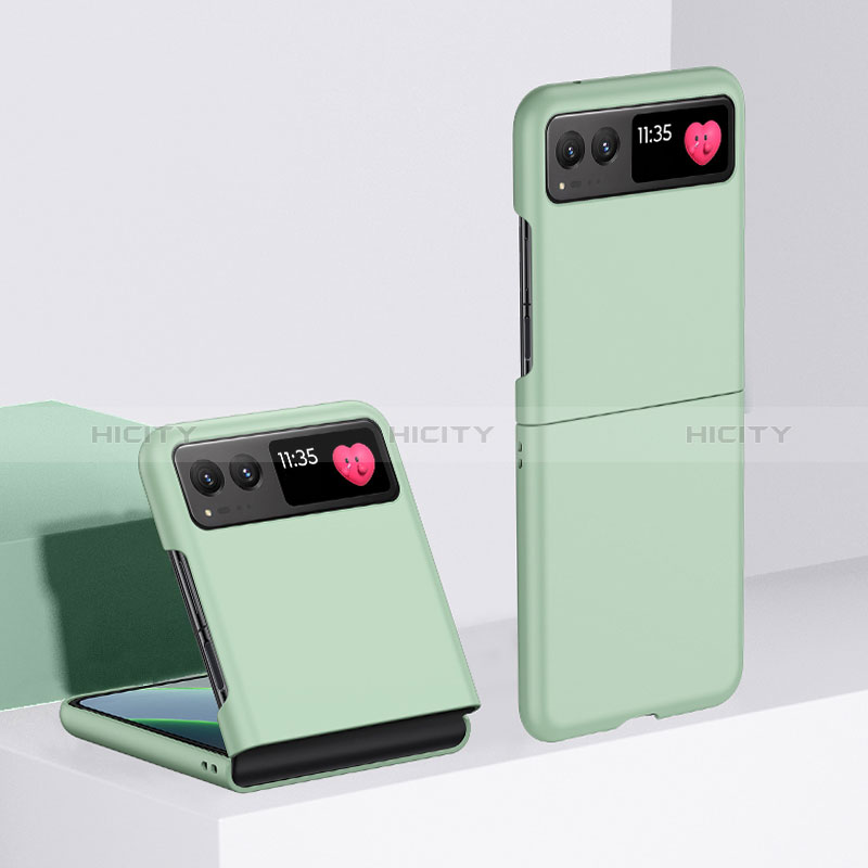 Custodia Plastica Rigida Cover Opaca Fronte e Retro 360 Gradi per Motorola Moto Razr 40 5G Verde Pastello