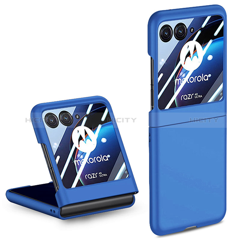 Custodia Plastica Rigida Cover Opaca Fronte e Retro 360 Gradi per Motorola Moto Razr 40 Ultra 5G Blu