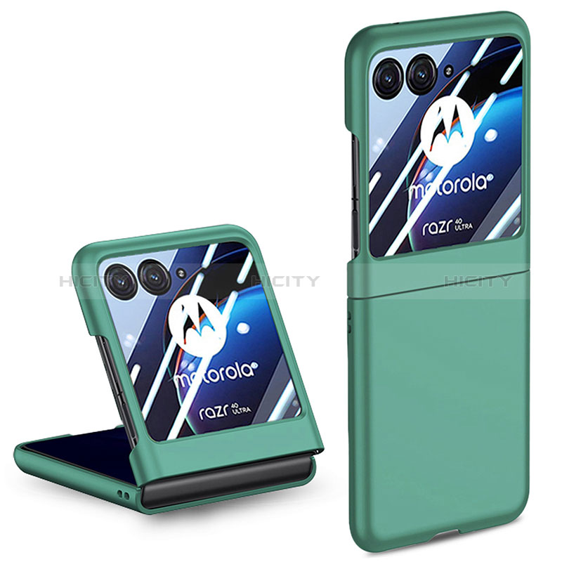 Custodia Plastica Rigida Cover Opaca Fronte e Retro 360 Gradi per Motorola Moto Razr 40 Ultra 5G Verde