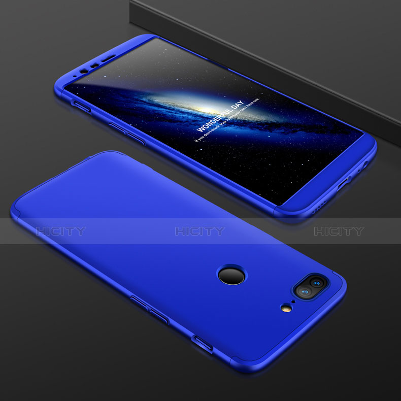 Custodia Plastica Rigida Cover Opaca Fronte e Retro 360 Gradi per OnePlus 5T A5010 Blu