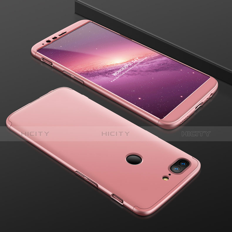 Custodia Plastica Rigida Cover Opaca Fronte e Retro 360 Gradi per OnePlus 5T A5010 Oro Rosa