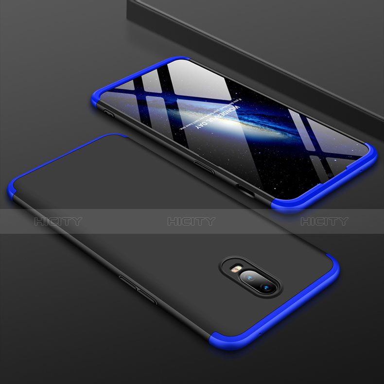 Custodia Plastica Rigida Cover Opaca Fronte e Retro 360 Gradi per OnePlus 6T Blu e Nero