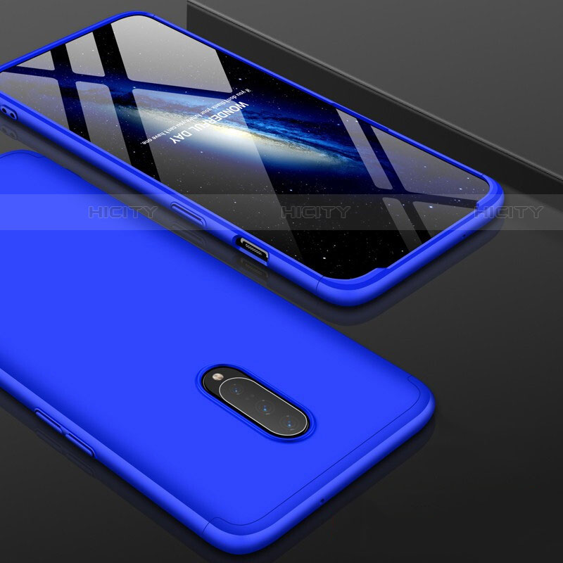 Custodia Plastica Rigida Cover Opaca Fronte e Retro 360 Gradi per OnePlus 7 Pro Blu