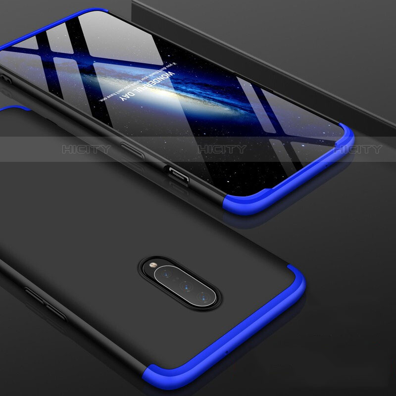 Custodia Plastica Rigida Cover Opaca Fronte e Retro 360 Gradi per OnePlus 7 Pro Blu e Nero