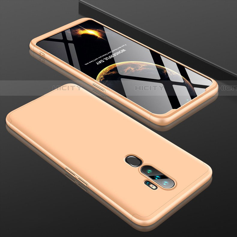 Custodia Plastica Rigida Cover Opaca Fronte e Retro 360 Gradi per Oppo A11 Oro