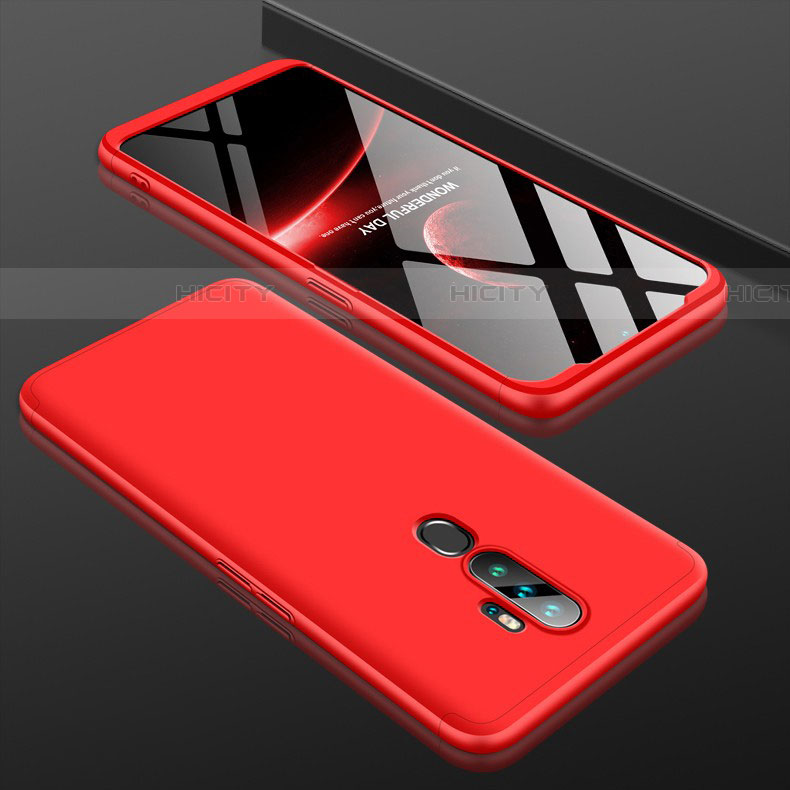 Custodia Plastica Rigida Cover Opaca Fronte e Retro 360 Gradi per Oppo A11 Rosso