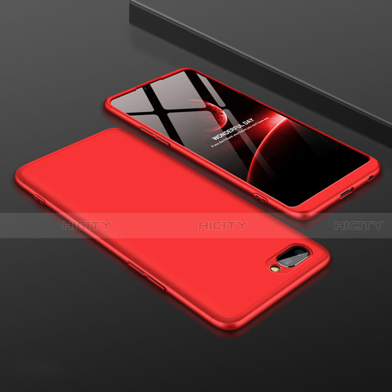 Custodia Plastica Rigida Cover Opaca Fronte e Retro 360 Gradi per Oppo A12e Rosso