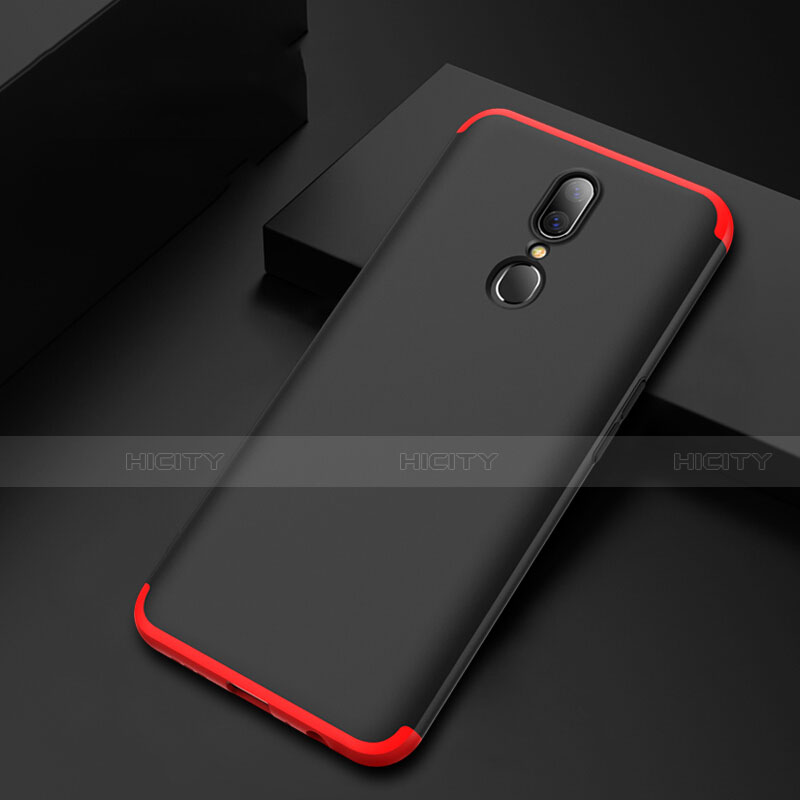 Custodia Plastica Rigida Cover Opaca Fronte e Retro 360 Gradi per Oppo A9 Rosso e Nero