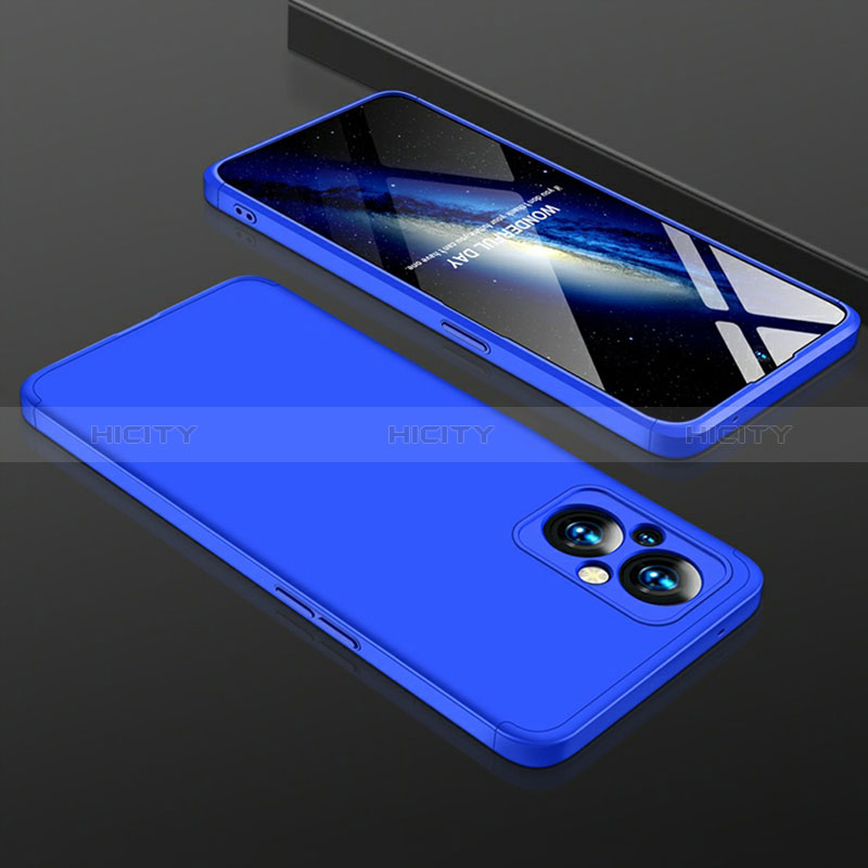 Custodia Plastica Rigida Cover Opaca Fronte e Retro 360 Gradi per Oppo A96 5G Blu