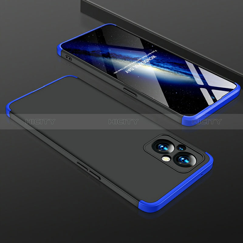 Custodia Plastica Rigida Cover Opaca Fronte e Retro 360 Gradi per Oppo A96 5G Blu e Nero