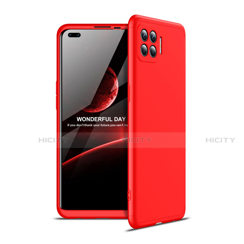 Custodia Plastica Rigida Cover Opaca Fronte e Retro 360 Gradi per Oppo F17 Pro Rosso