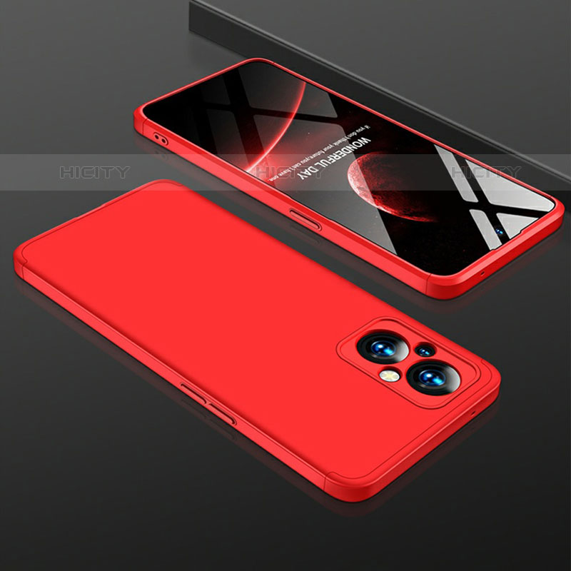 Custodia Plastica Rigida Cover Opaca Fronte e Retro 360 Gradi per Oppo F21 Pro 5G Rosso