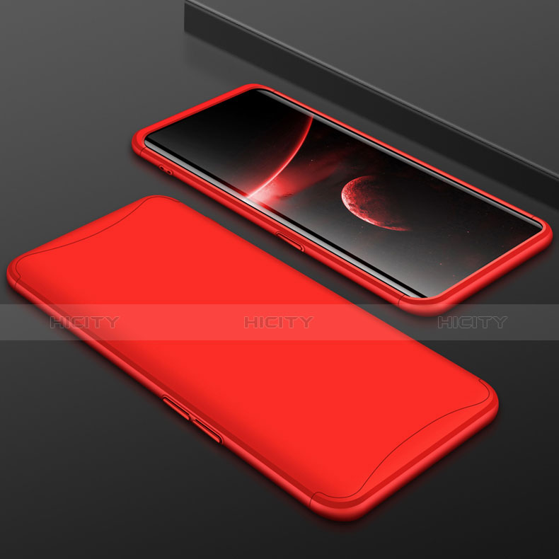 Custodia Plastica Rigida Cover Opaca Fronte e Retro 360 Gradi per Oppo Find X Rosso