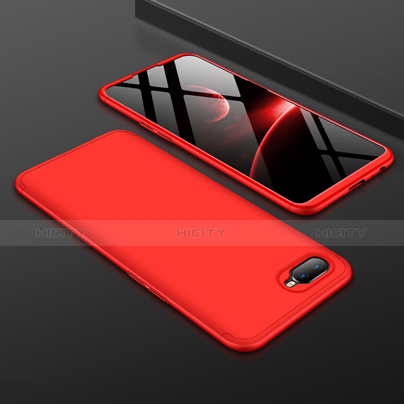 Custodia Plastica Rigida Cover Opaca Fronte e Retro 360 Gradi per Oppo K1 Rosso