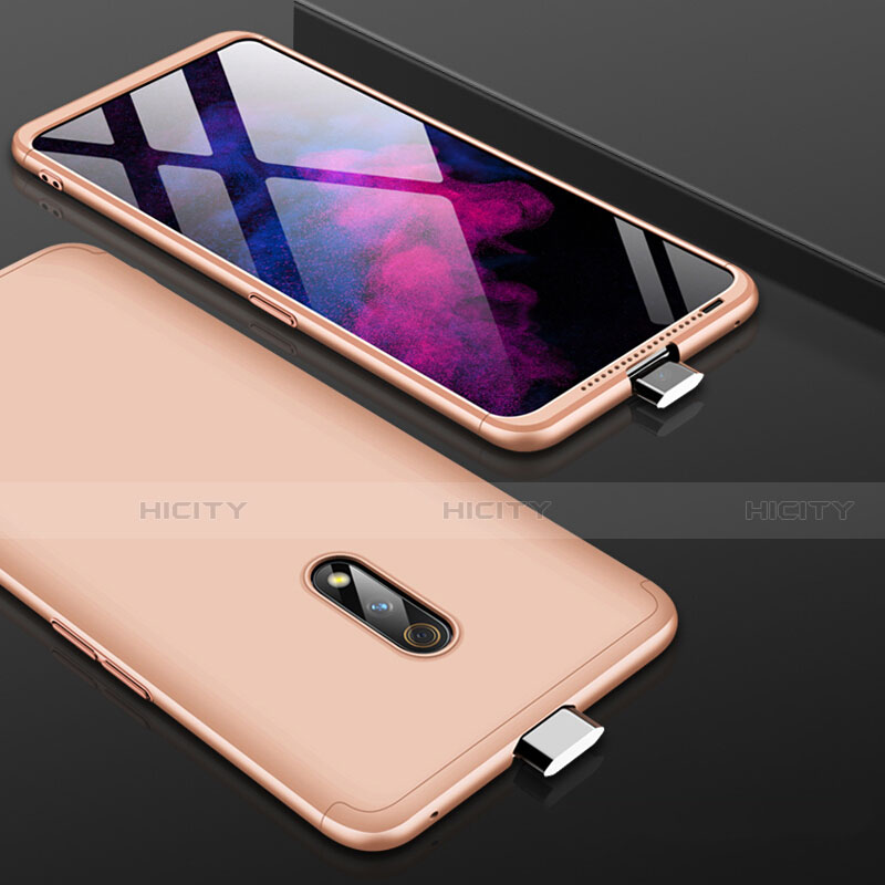 Custodia Plastica Rigida Cover Opaca Fronte e Retro 360 Gradi per Oppo K3 Oro