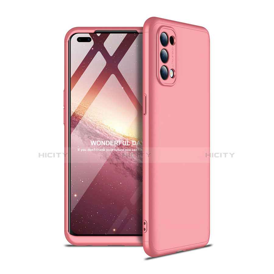 Custodia Plastica Rigida Cover Opaca Fronte e Retro 360 Gradi per Oppo Reno4 4G Oro Rosa