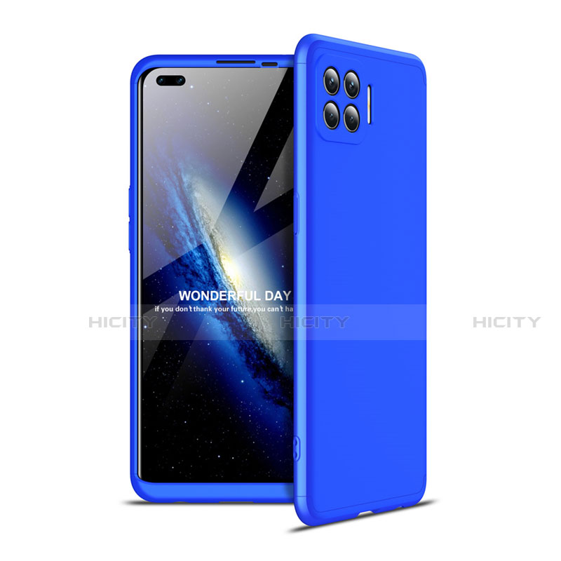 Custodia Plastica Rigida Cover Opaca Fronte e Retro 360 Gradi per Oppo Reno4 F Blu