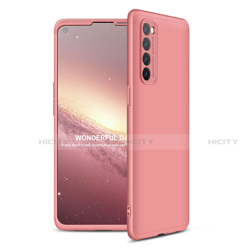 Custodia Plastica Rigida Cover Opaca Fronte e Retro 360 Gradi per Oppo Reno4 Pro 4G Oro Rosa