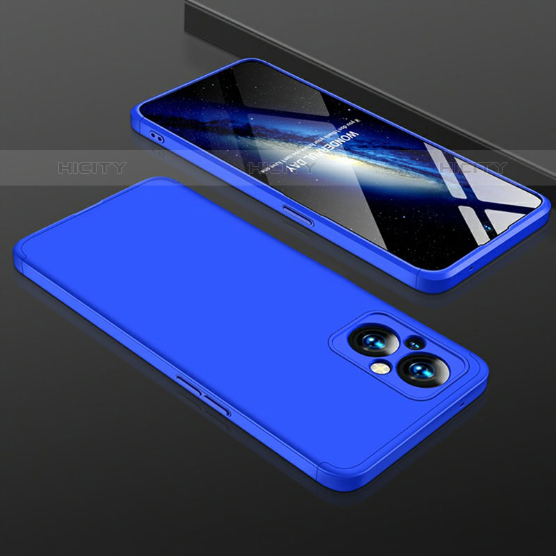 Custodia Plastica Rigida Cover Opaca Fronte e Retro 360 Gradi per Oppo Reno7 Z 5G Blu