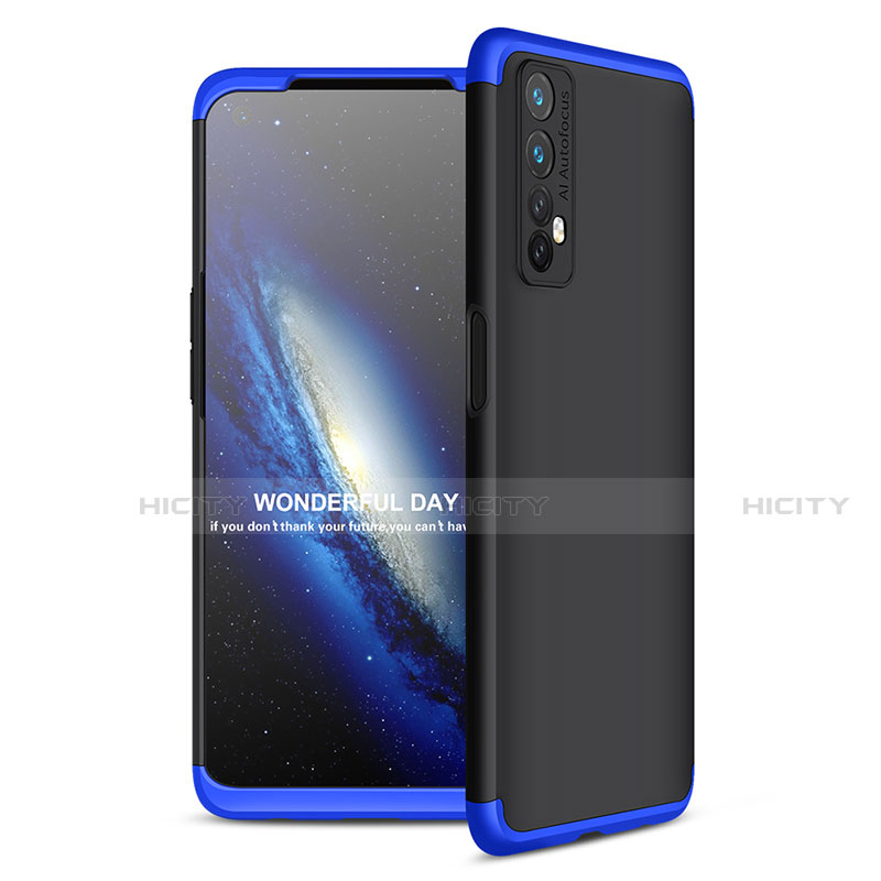 Custodia Plastica Rigida Cover Opaca Fronte e Retro 360 Gradi per Realme 7 Blu e Nero