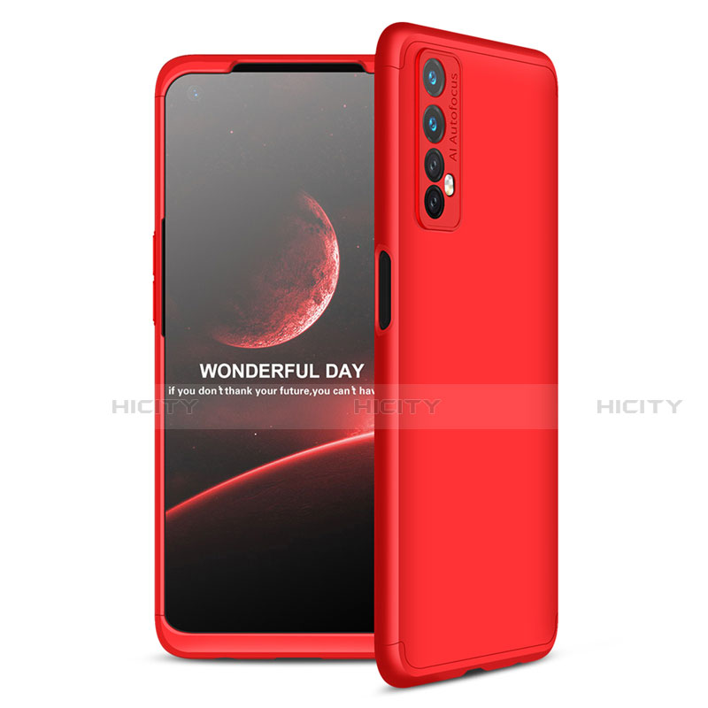 Custodia Plastica Rigida Cover Opaca Fronte e Retro 360 Gradi per Realme 7 Rosso