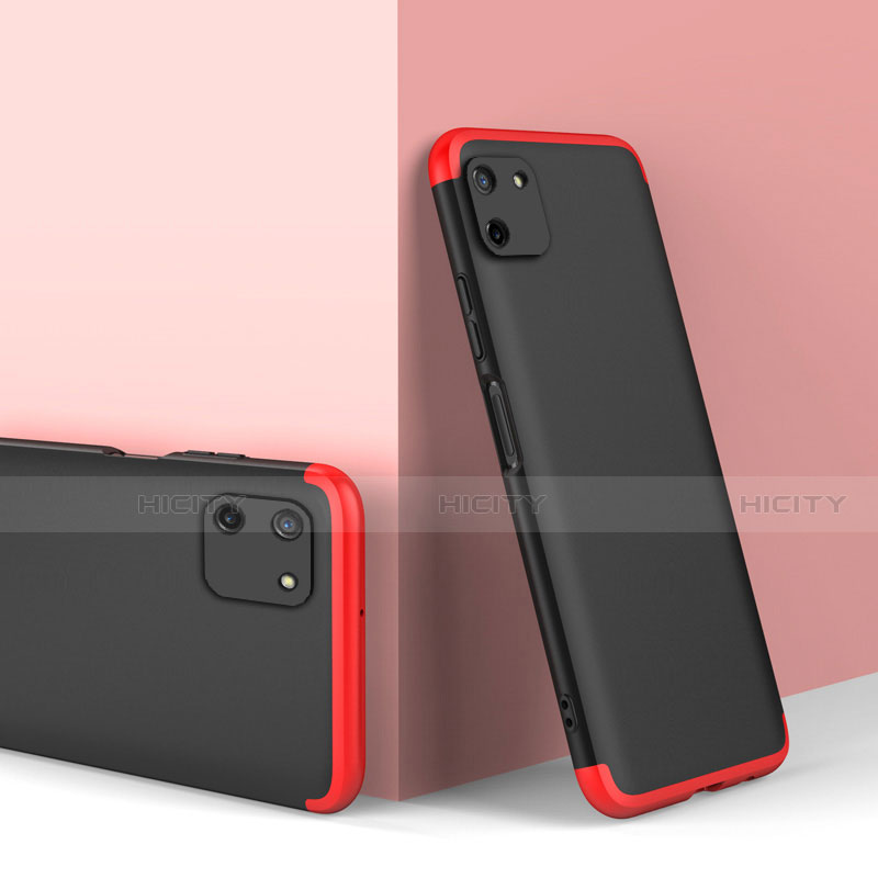 Custodia Plastica Rigida Cover Opaca Fronte e Retro 360 Gradi per Realme C11 Rosso e Nero