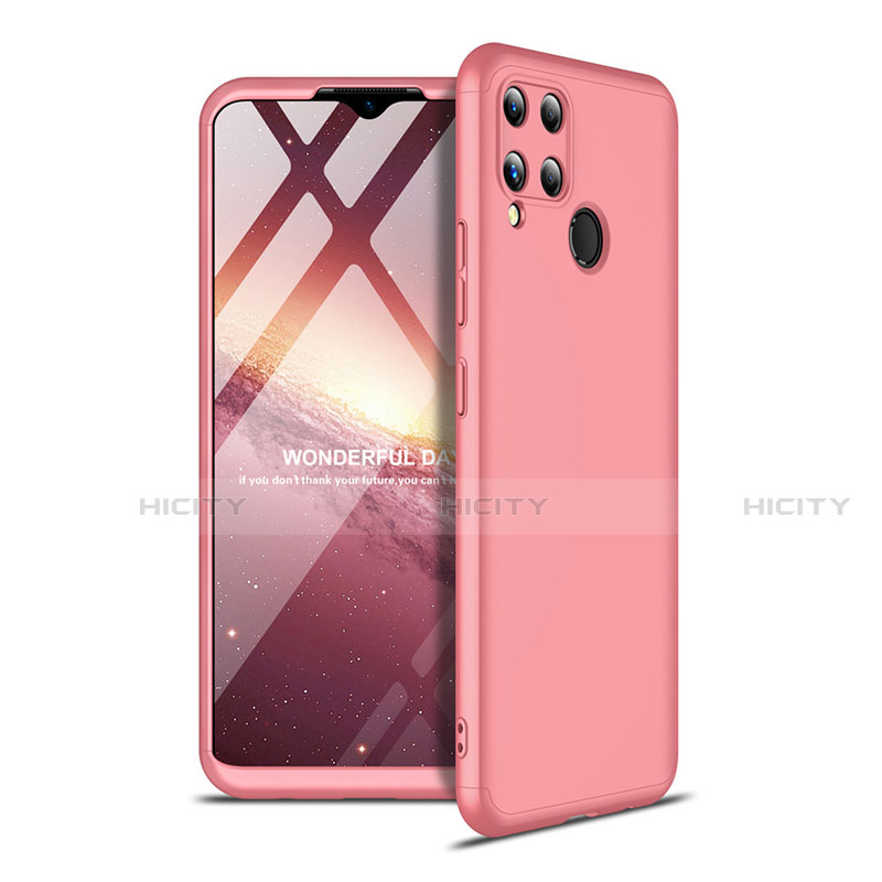 Custodia Plastica Rigida Cover Opaca Fronte e Retro 360 Gradi per Realme C15 Oro Rosa