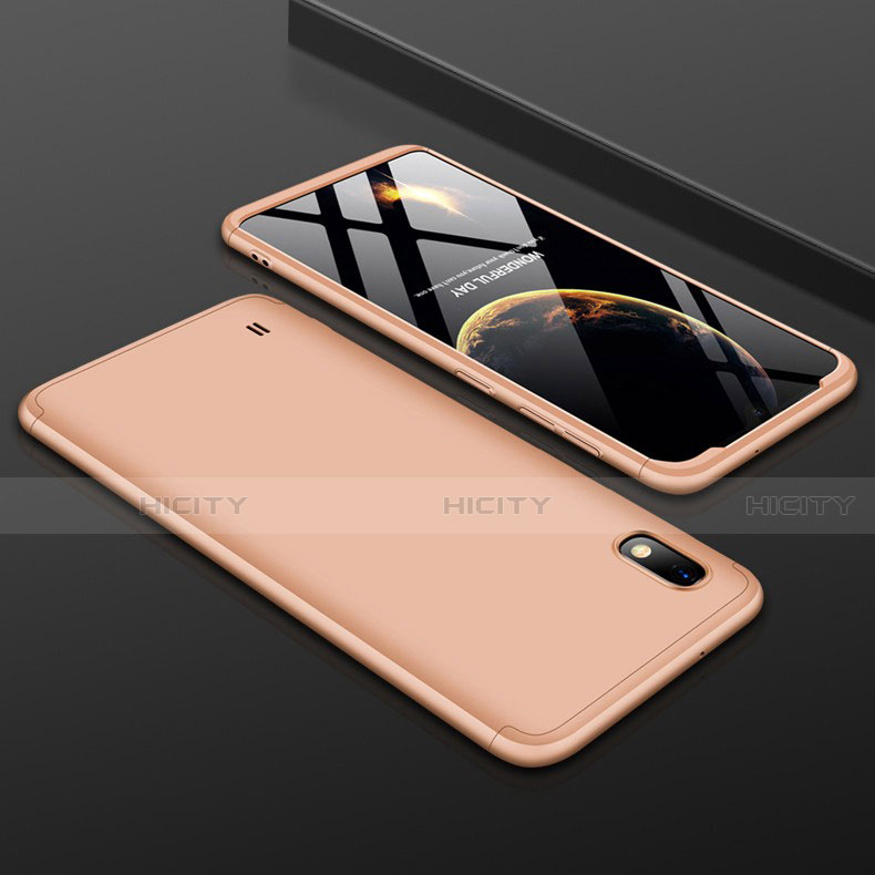 Custodia Plastica Rigida Cover Opaca Fronte e Retro 360 Gradi per Samsung Galaxy A10 Oro