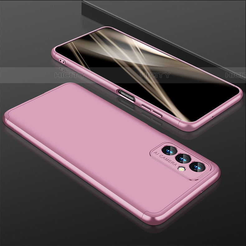 Custodia Plastica Rigida Cover Opaca Fronte e Retro 360 Gradi per Samsung Galaxy A24 4G Oro Rosa