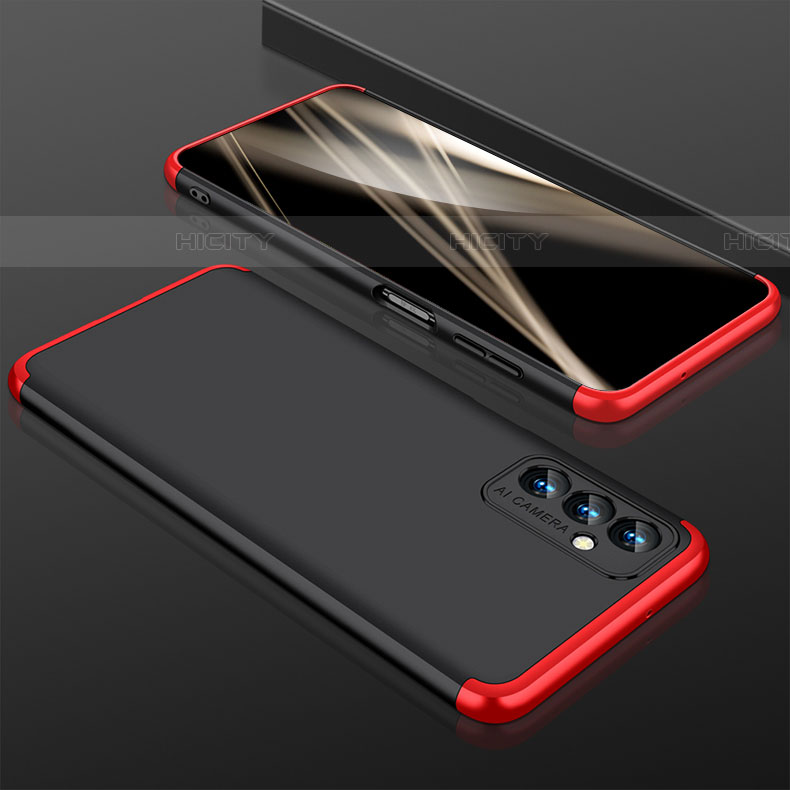 Custodia Plastica Rigida Cover Opaca Fronte e Retro 360 Gradi per Samsung Galaxy A34 5G Rosso e Nero