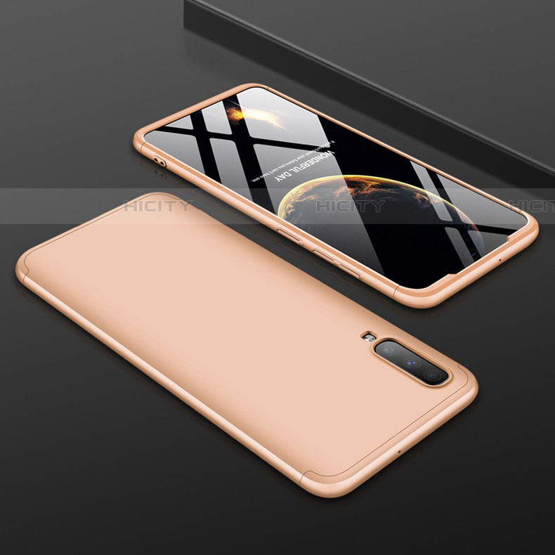 Custodia Plastica Rigida Cover Opaca Fronte e Retro 360 Gradi per Samsung Galaxy A70S Oro