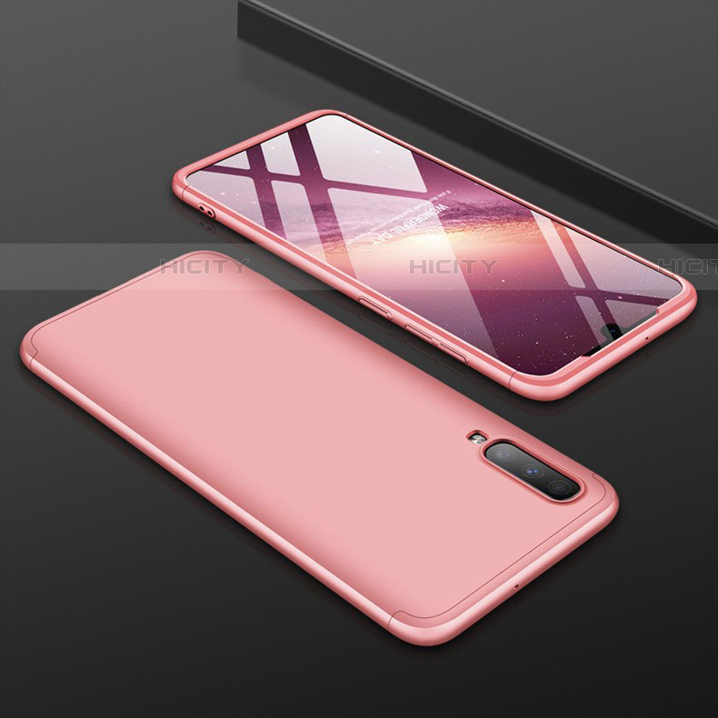 Custodia Plastica Rigida Cover Opaca Fronte e Retro 360 Gradi per Samsung Galaxy A90 5G Oro Rosa