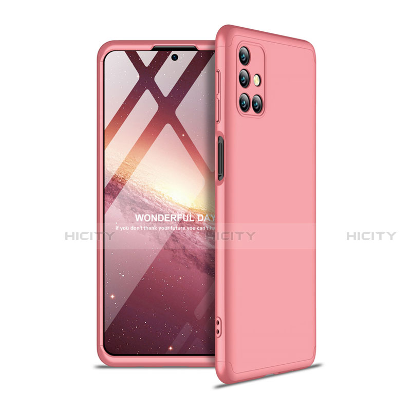 Custodia Plastica Rigida Cover Opaca Fronte e Retro 360 Gradi per Samsung Galaxy M31s Oro Rosa